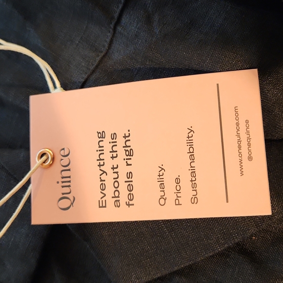 Must finf 8/28/24 New Quince 100% European Linen Button Front Dress Black Sz M - Picture 7 of 10